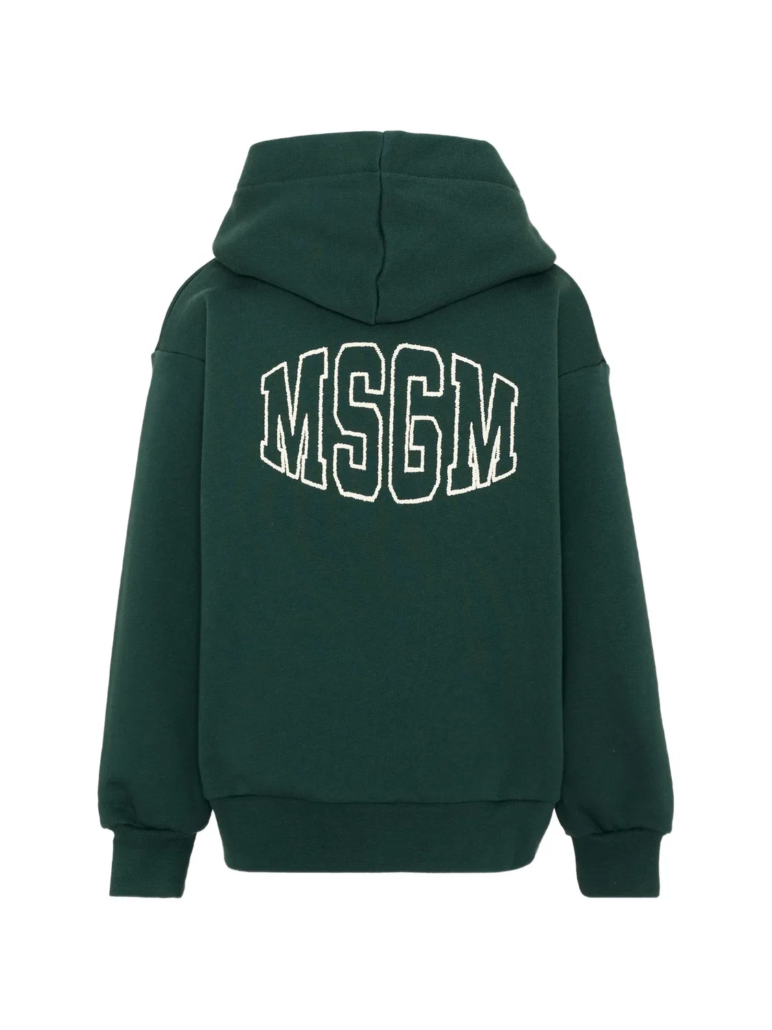 Толстовка-худи на молнии зеленая MSGM, зеленый — фото 2