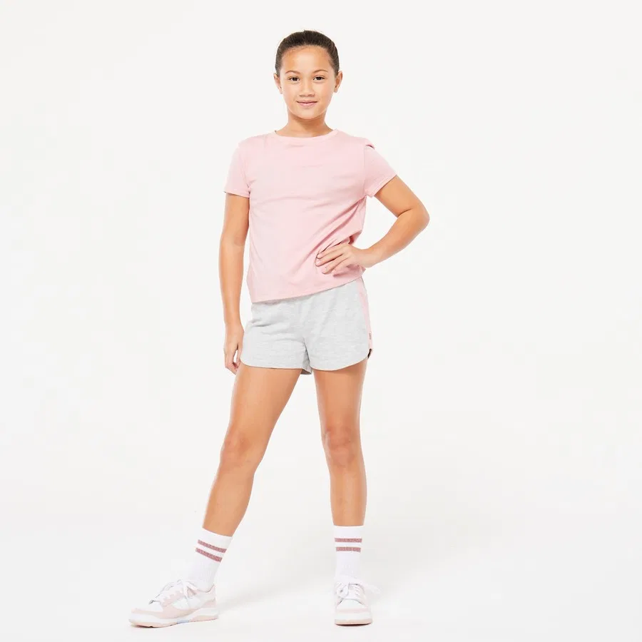 Детская футболка с коротким рукавом, хлопковая, Domyos, Decathlon, Белый — фото 4