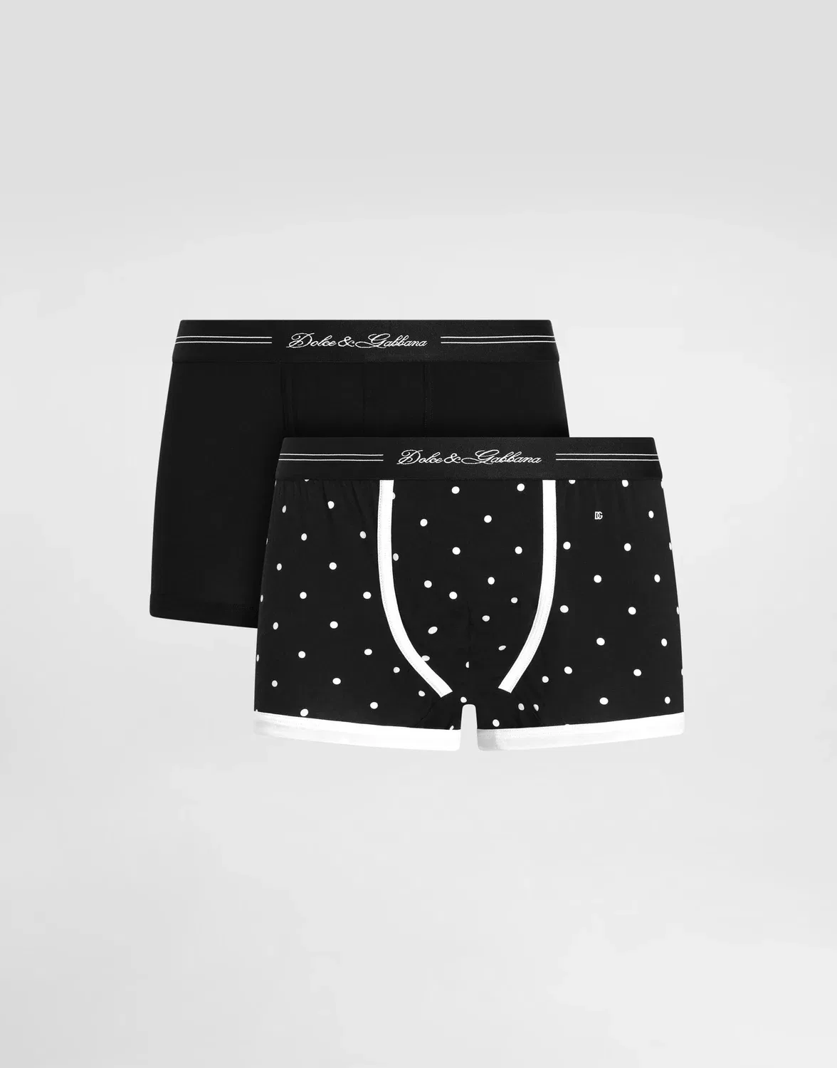 Комплект трусов-боксеров из хлопкового джерси Dolce & Gabbana, бежевый — фото 2