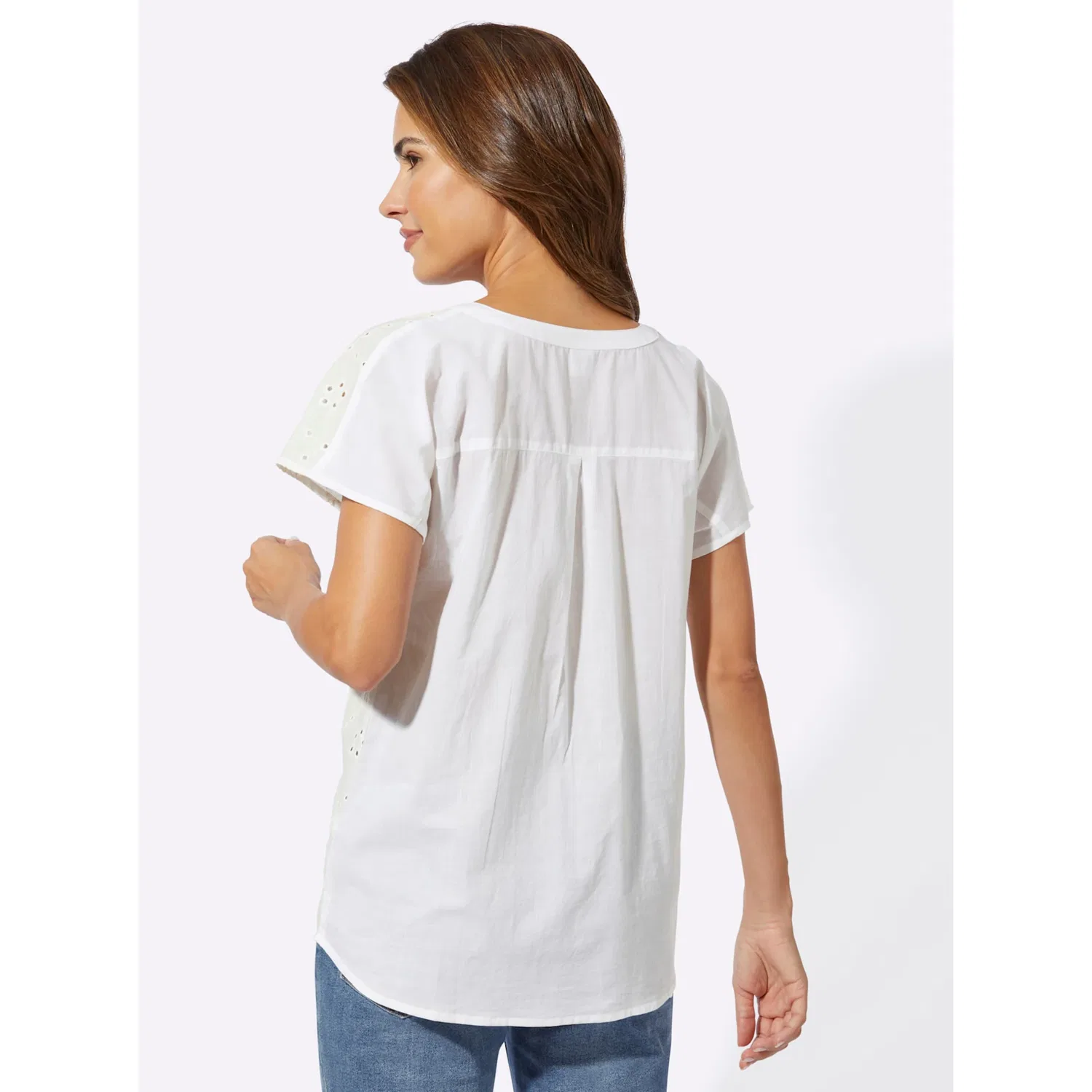 Женская блуза с вышивкой Classic Basics, White — фото 3