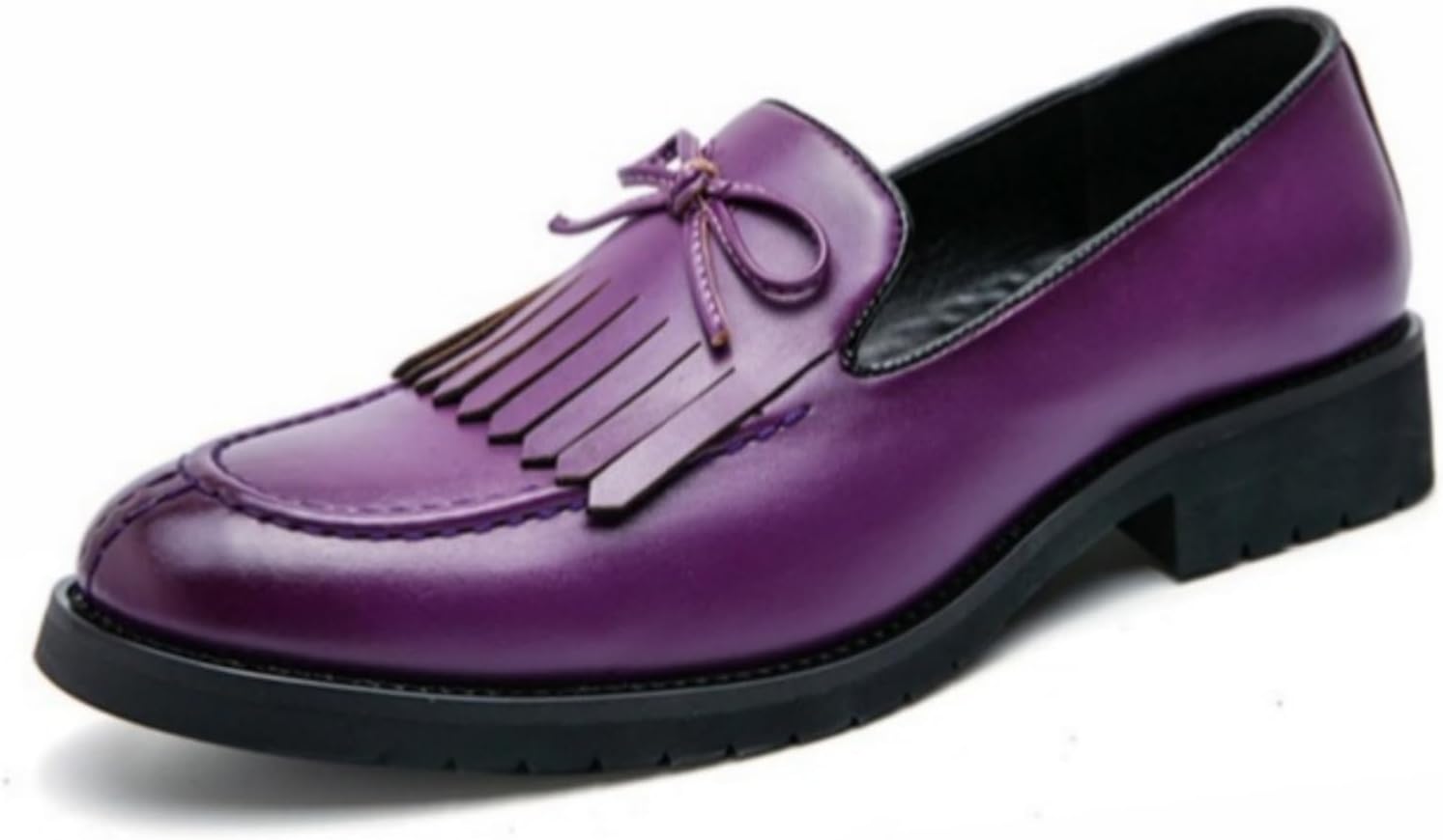 

Мужские лоферы с кисточками из искусственной кожи, с заостренным носком, низкие, без шнуровки Jamron, фиолетовый