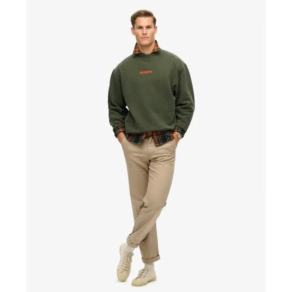 Мужской свободный свитшот Micro Logo Graphic Superdry, Green — фото 2