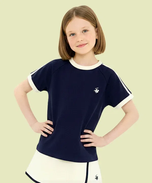 Футболка с коротким рукавом Pretzel, Beverly Hills Polo Club Kids, темно-синий