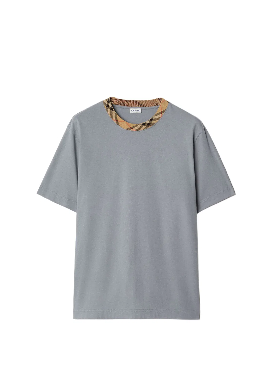 Футболка Burberry Check Trim, серый