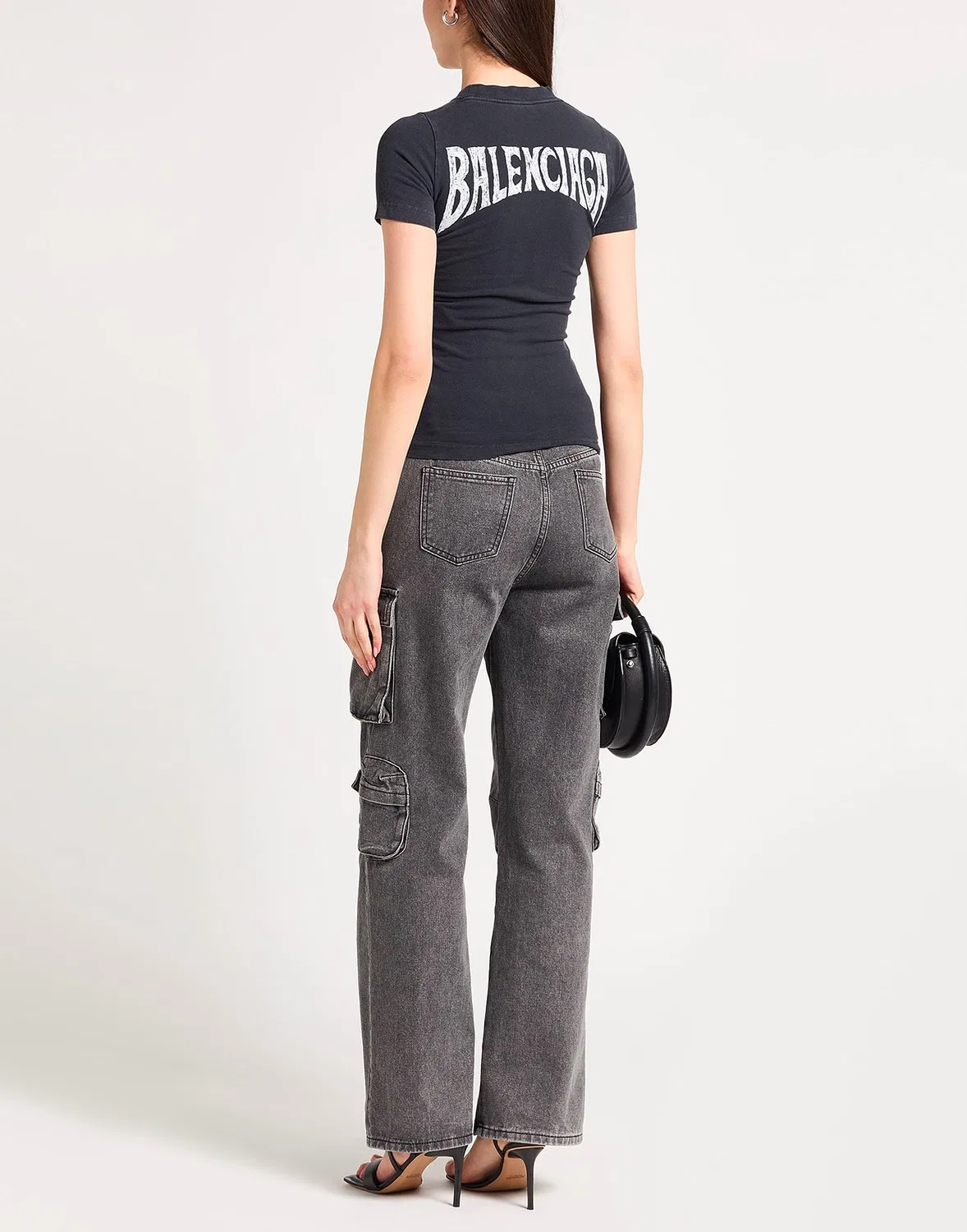 Женская футболка с принтом Balenciaga, черный — фото 3