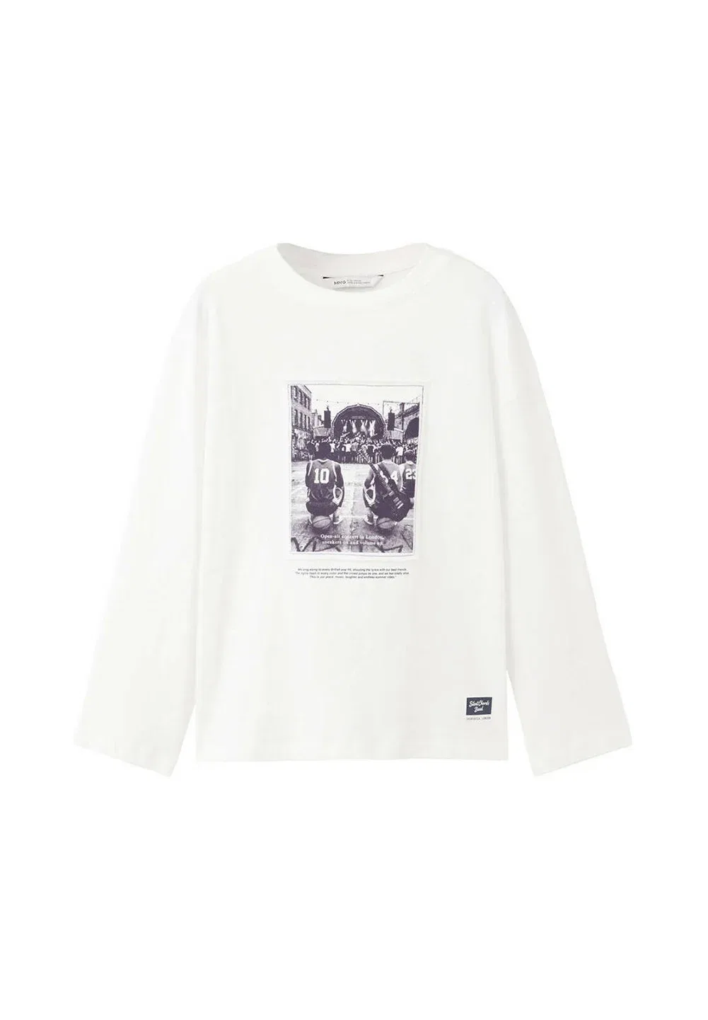 Детская футболка с длинными рукавами Mango Kids, White