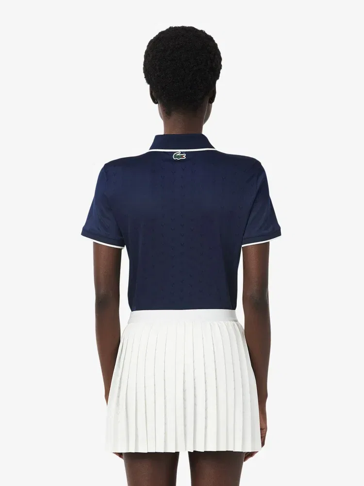 Футболка поло LACOSTE Tennis Heritage, V-образный вырез, Navy — фото 3