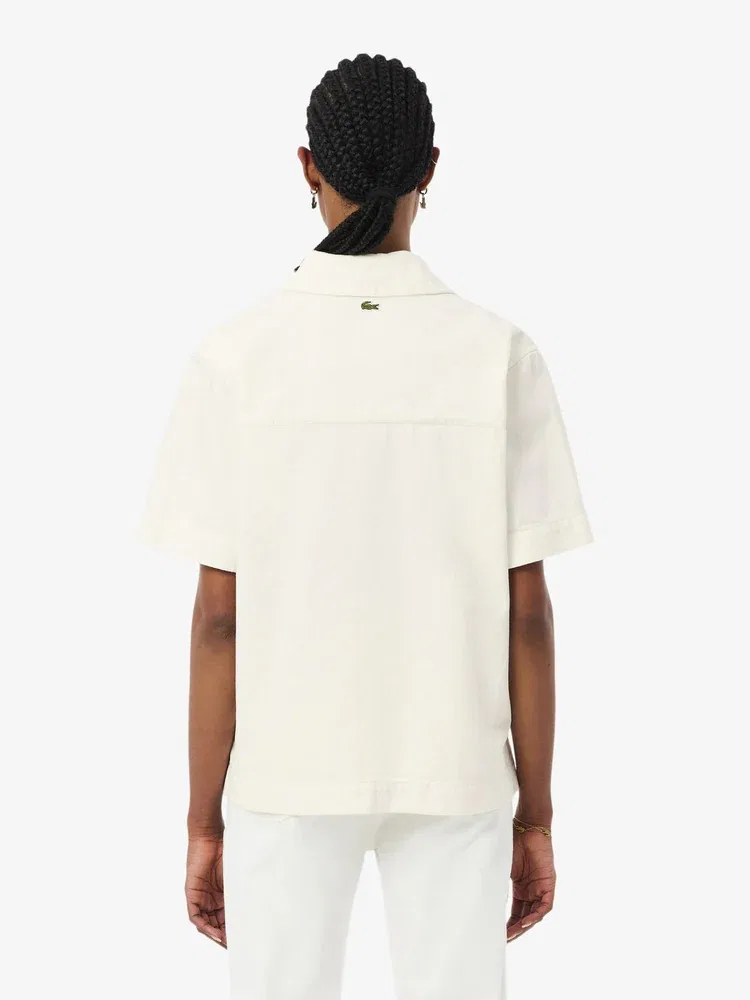 Футболка поло LACOSTE White, джинсовая, 100% хлопок — фото 3