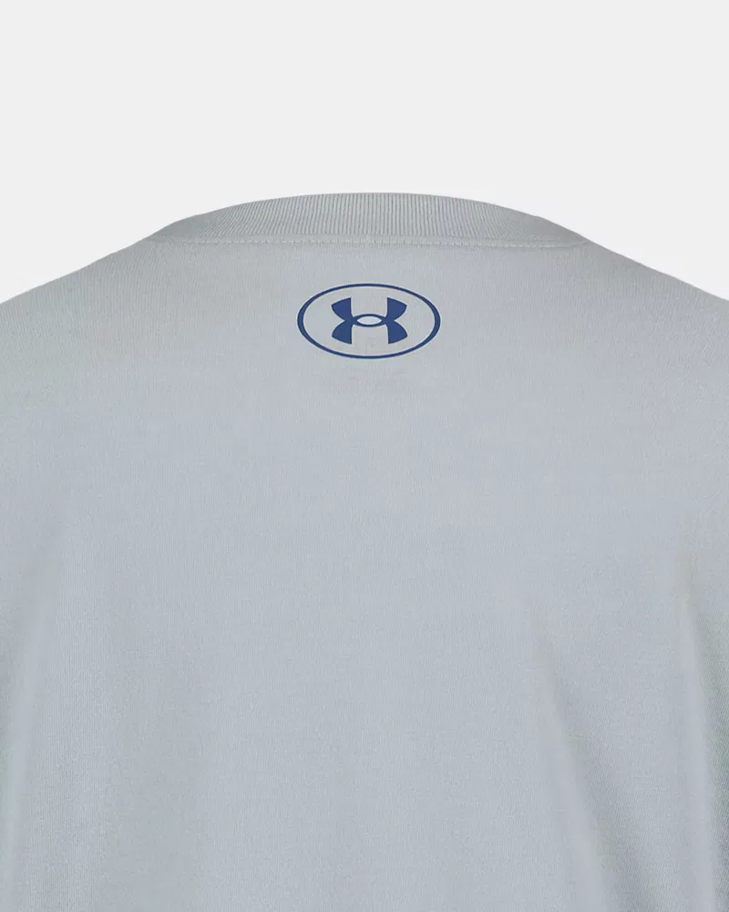 Лонгслив для мальчиков из хлопковой смеси с быстрым высыханием Topo Core UnderArmour, Blue Fog/Blackout Navy — фото 4