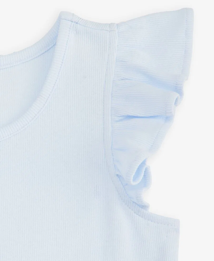 Детское платье для девочек с воланами на рукавах Bubble Dress Epic Threads, True Light Blue — фото 3