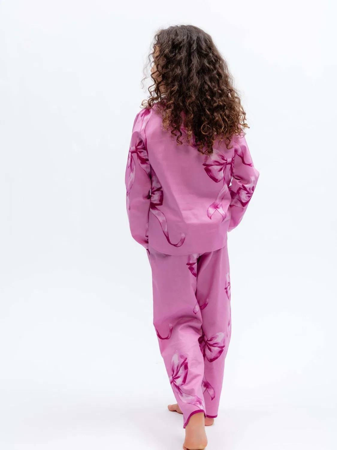 Пижама с принтом бантиков Cyberjammies, розовая — фото 3