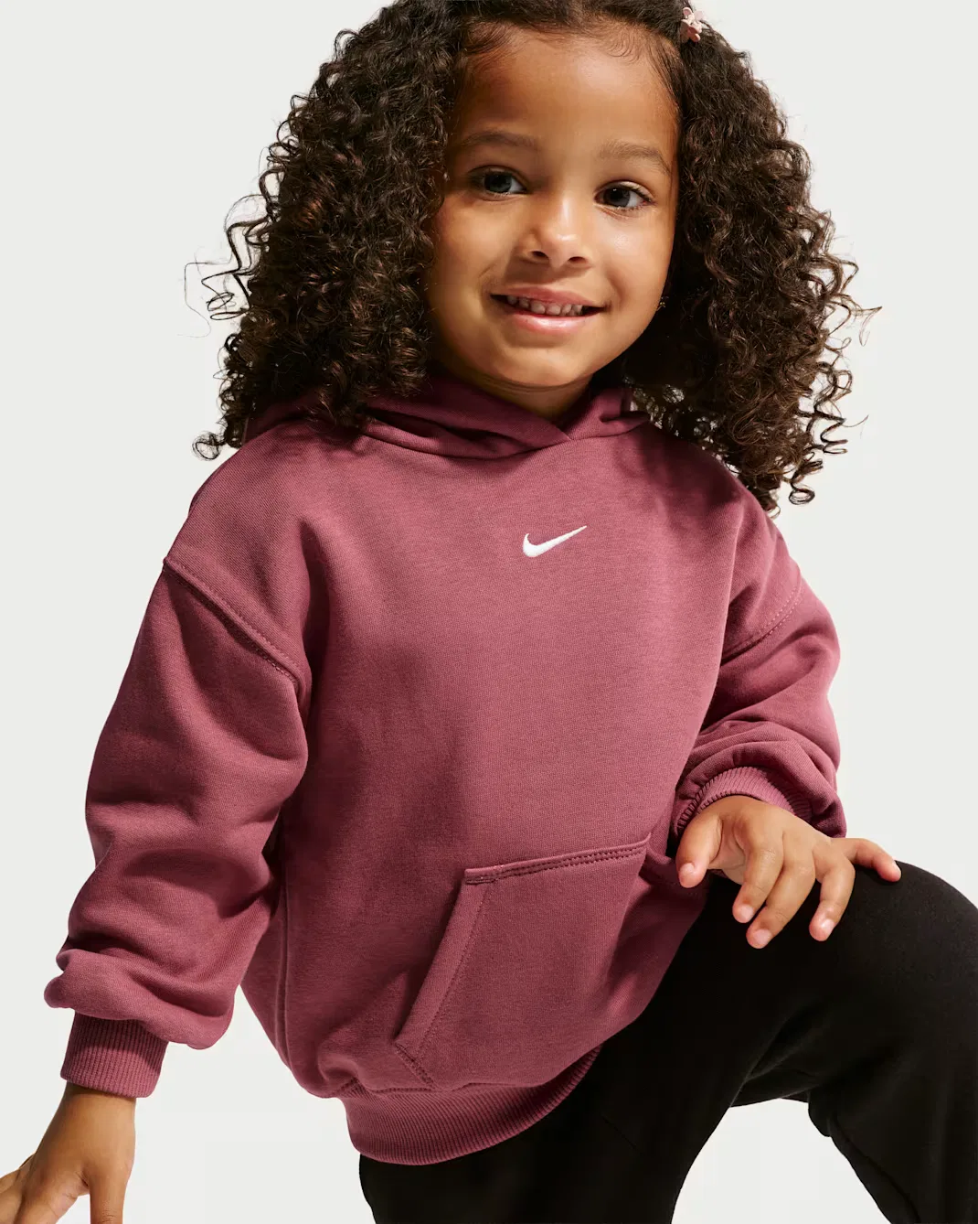 Детская флисовая толстовка с капюшоном от Toddler Studio Nike Sportswear, Pink Smoke — фото 3