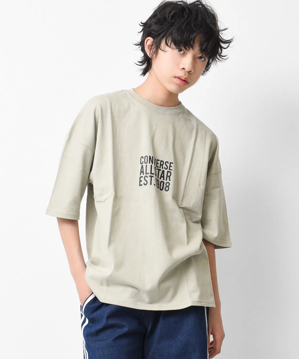 Детская футболка с принтом Super Big T-Shirt RAT EFFECT, Grayish Beige