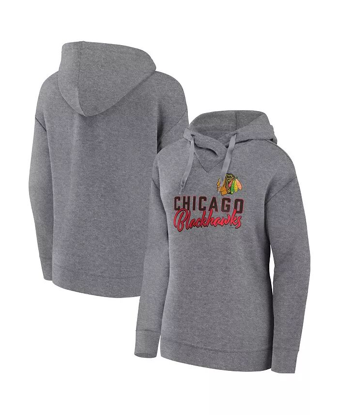 

Женская толстовочка-свитшот Heather Grey Chicago Blackhawks Script Favorite Fanatics