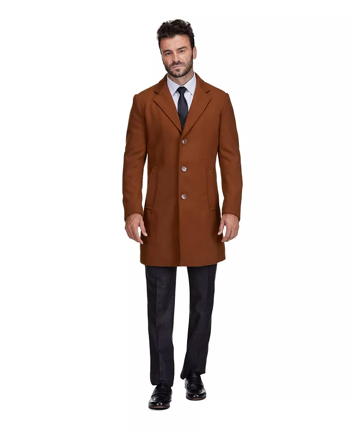 

Мужское пальто Walker Car Coat из шерстяной смеси с отложным воротником, размеры Big & Tall Braveman, коричневый