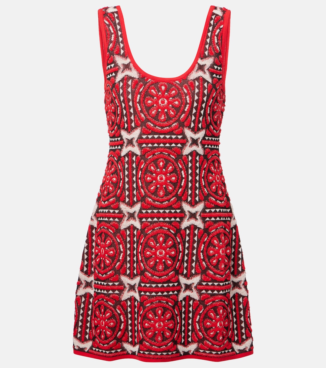 

Мини-платье Sole Star из хлопкового жаккарда La DoubleJ, Multicolor Red/White/Black