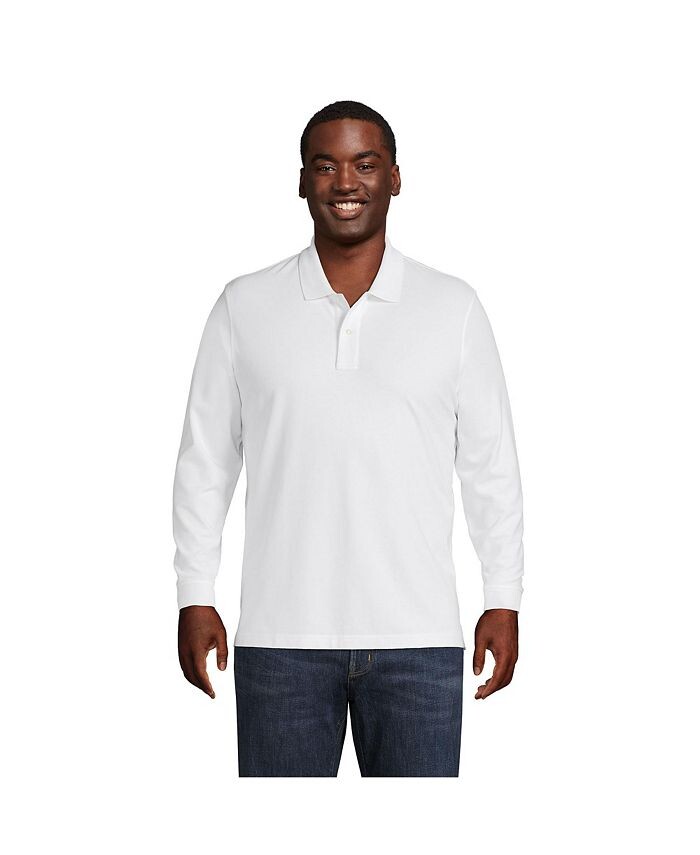 

Мужская рубашка-поло с длинными рукавами Comfort First Lands' End, цвет White
