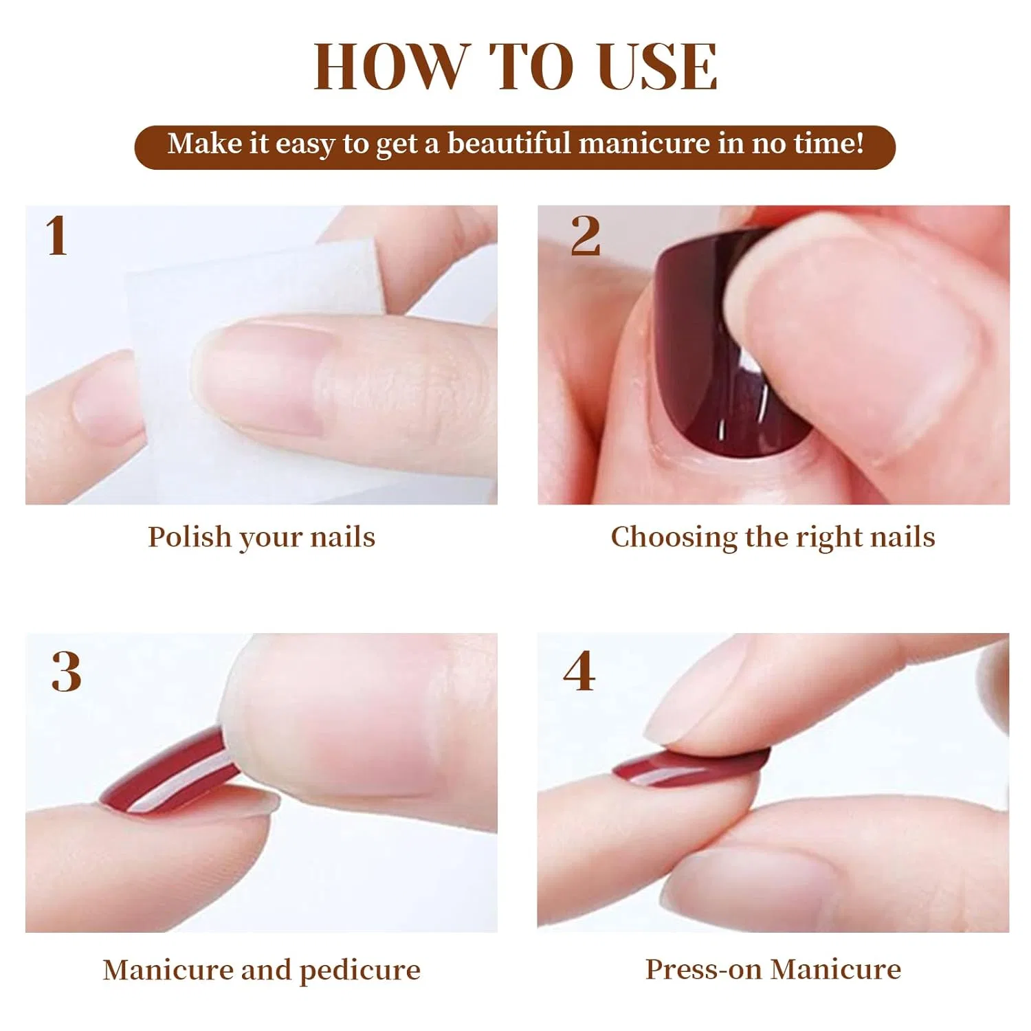 Накладные ногти «French Tip» со средним квадратом и леопардовым принтом (24 шт.) Zernblend — фото 4