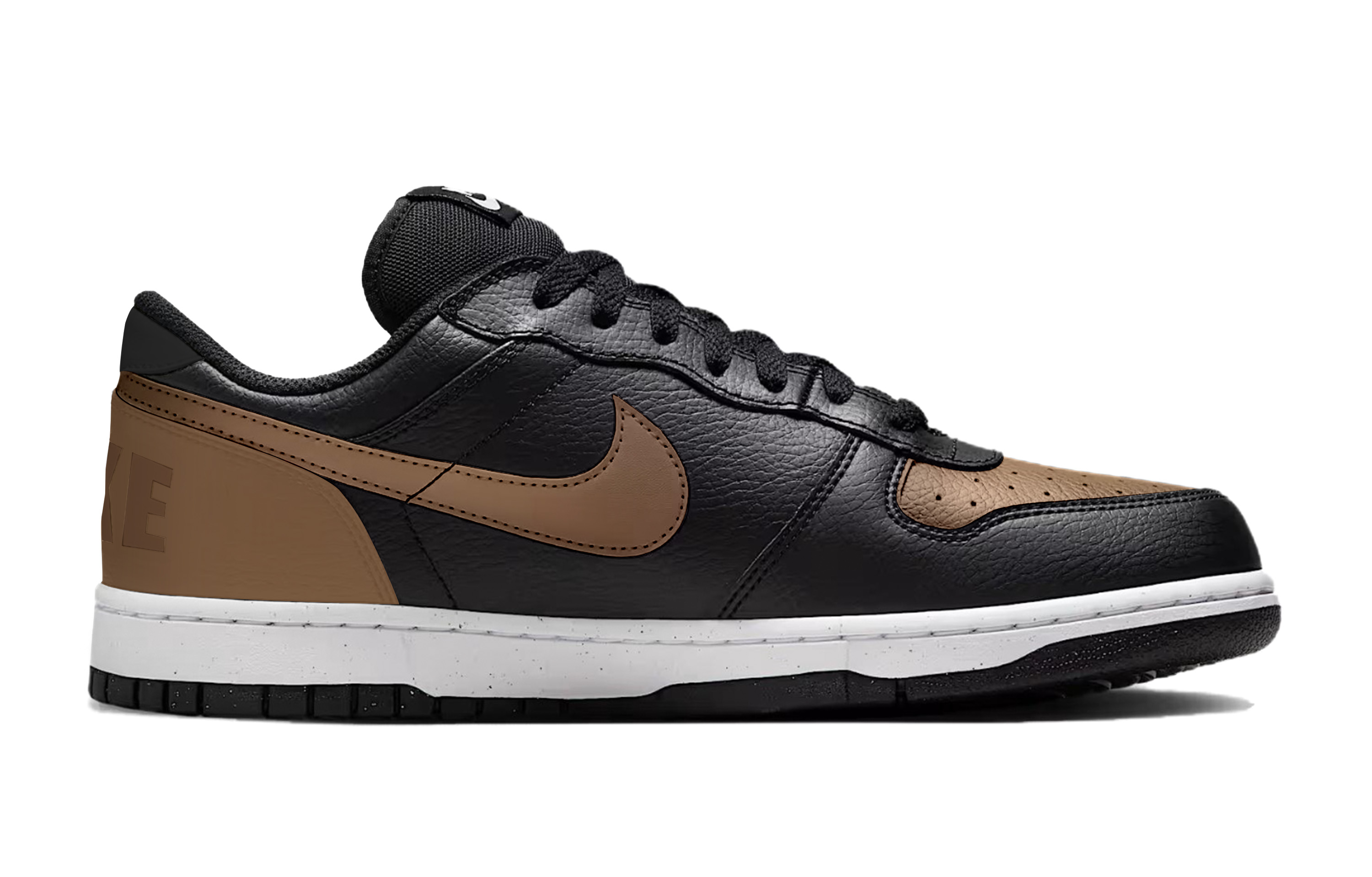 Nike Износостойкие низкие скейтбордистские кроссовки унисекс, черный и коричневый — фото 3