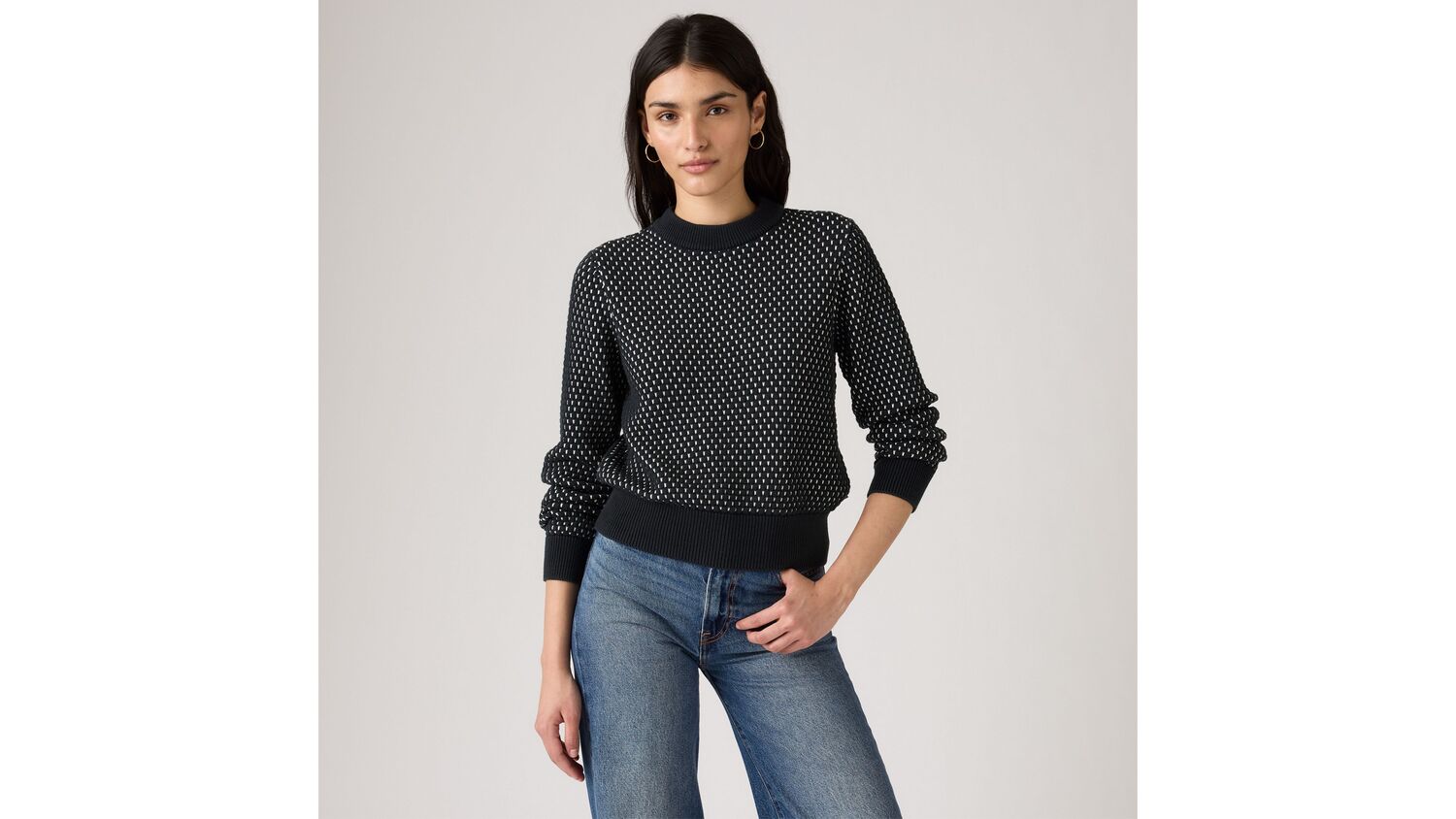 

Пуловер с круглым вырезом Снежинка Levi's, Anthracite Night - White