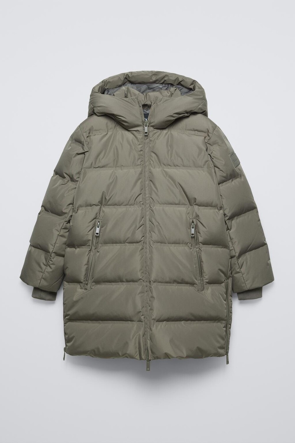 

Пуховки длинный ZARA, светлый хаки