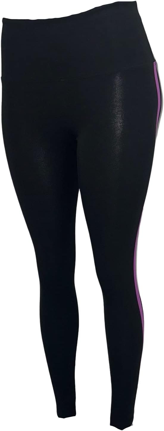Victoria's Secret Pink Active High Waist Полноразмерные леггинсы из хлопка Palm Цвет Pure Black/Dark Gray New, Black/Purple — фото 2
