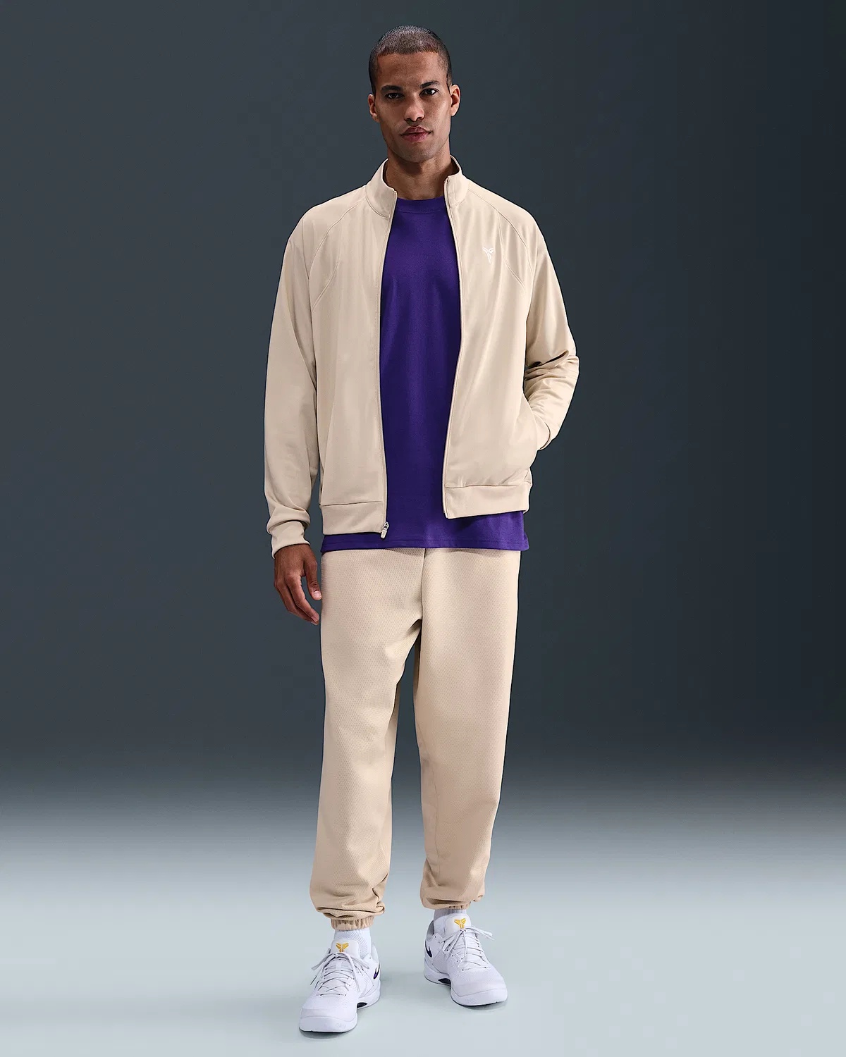 Dri-FIT Knit Jacket Kobe, Sanddrift/Sanddrift/White — фото 4