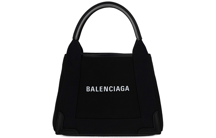 

Balenciaga Черная женская сумка-шопер из парусины малого размера