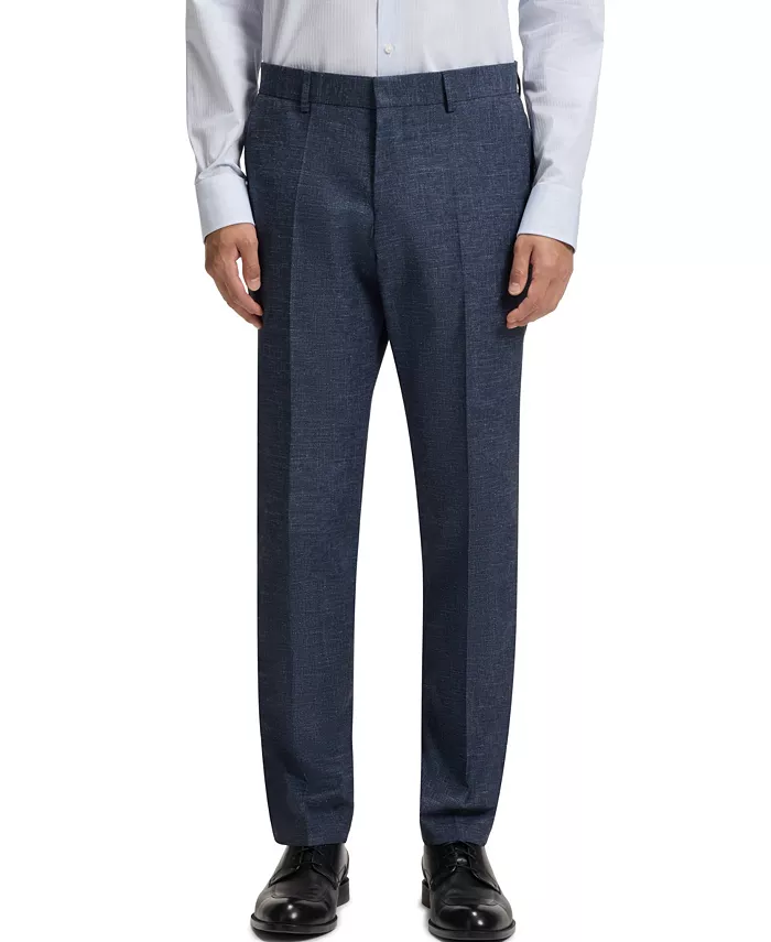 

Мужские узорчатые эластичные брюки Slim-Fit Hugo Boss, синий