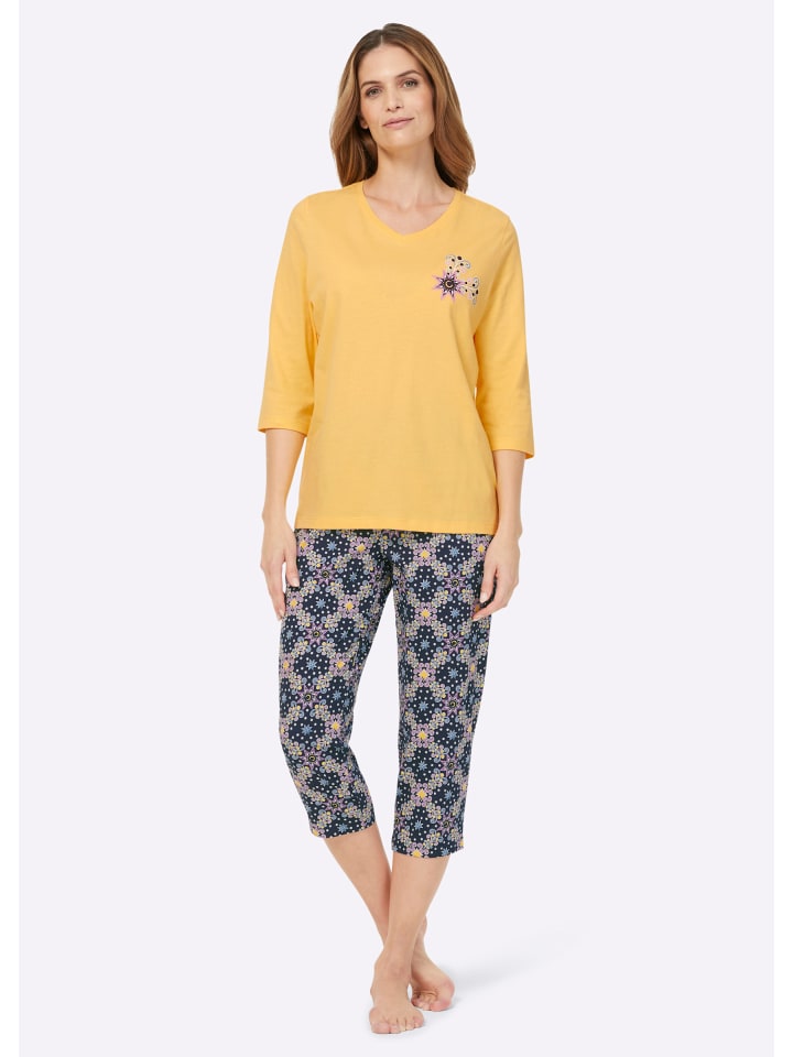 

WITT WEIDEN Пижама с принтом в желто-синих тонах