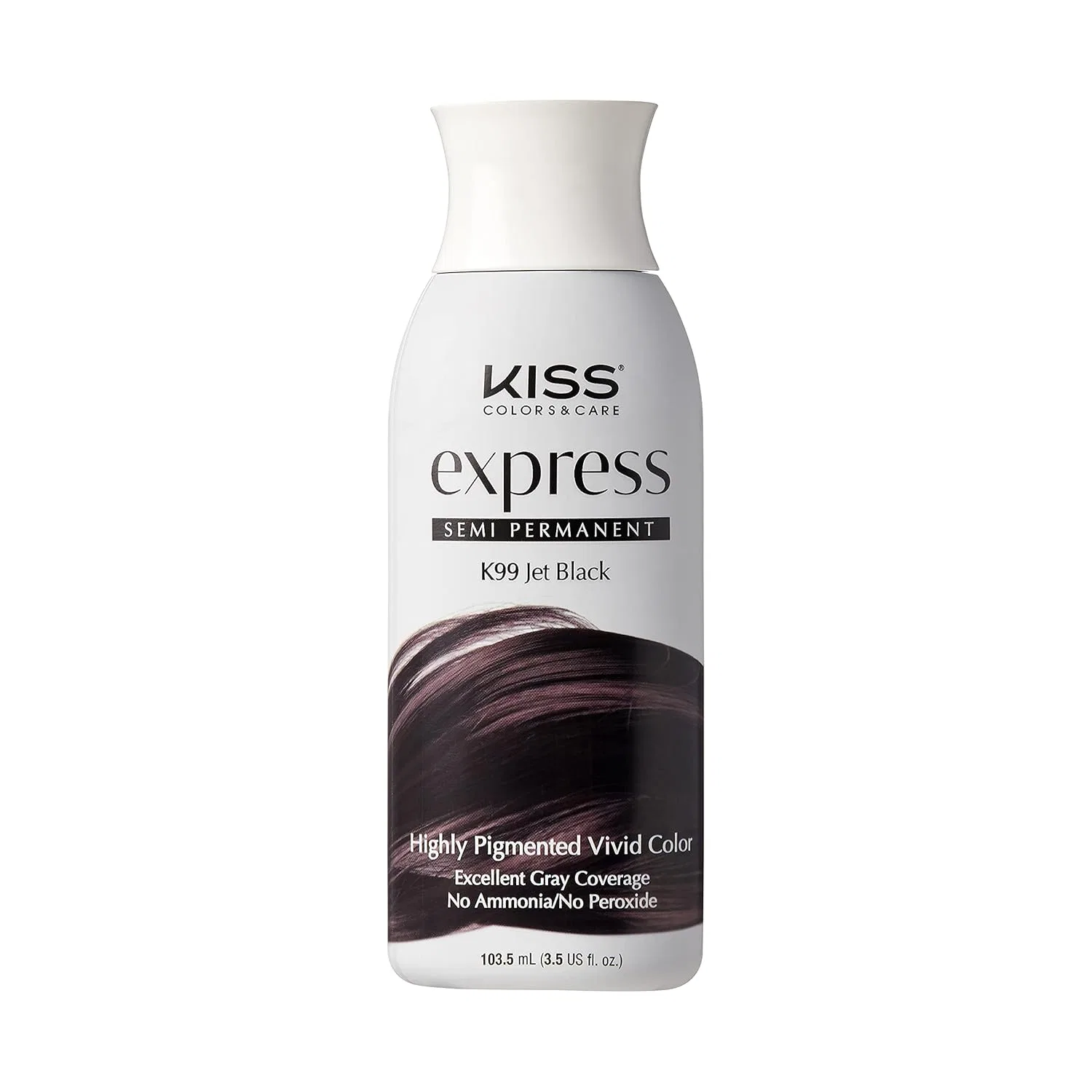Полуперманентная краска для волос Kiss Express Color #K99 «Глубокий черный» 100 г Kiss