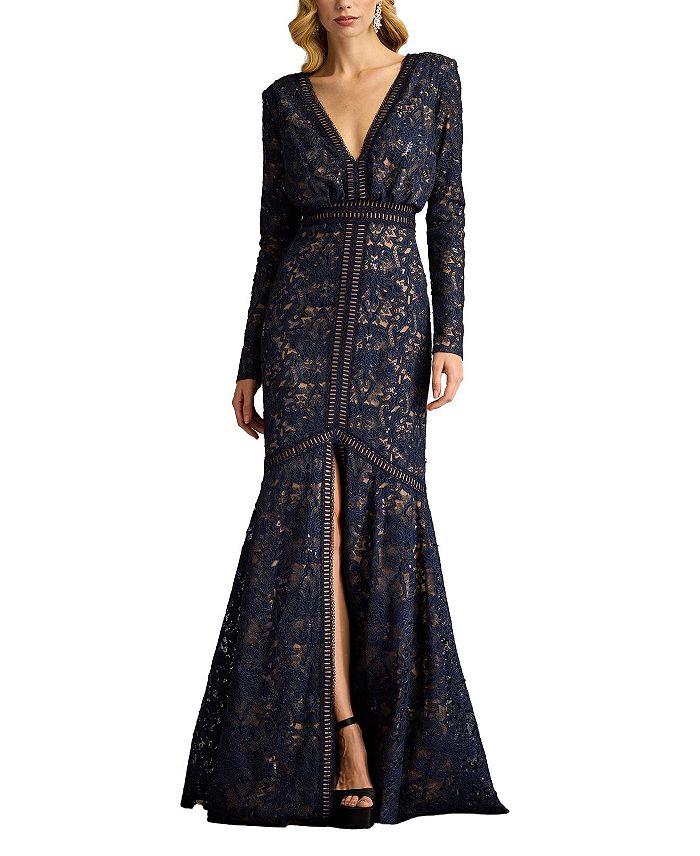 

Платье Alawa с вышивкой пайетками Tadashi Shoji, синий