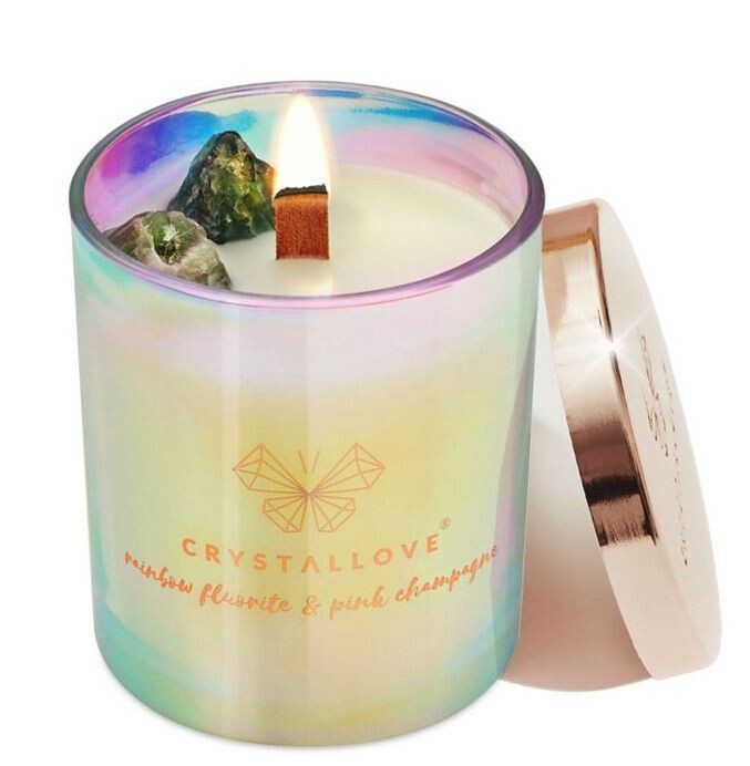 

Ароматическая Свеча Crystallove Rainbow Fluorite & Pink Champagne, 1 шт