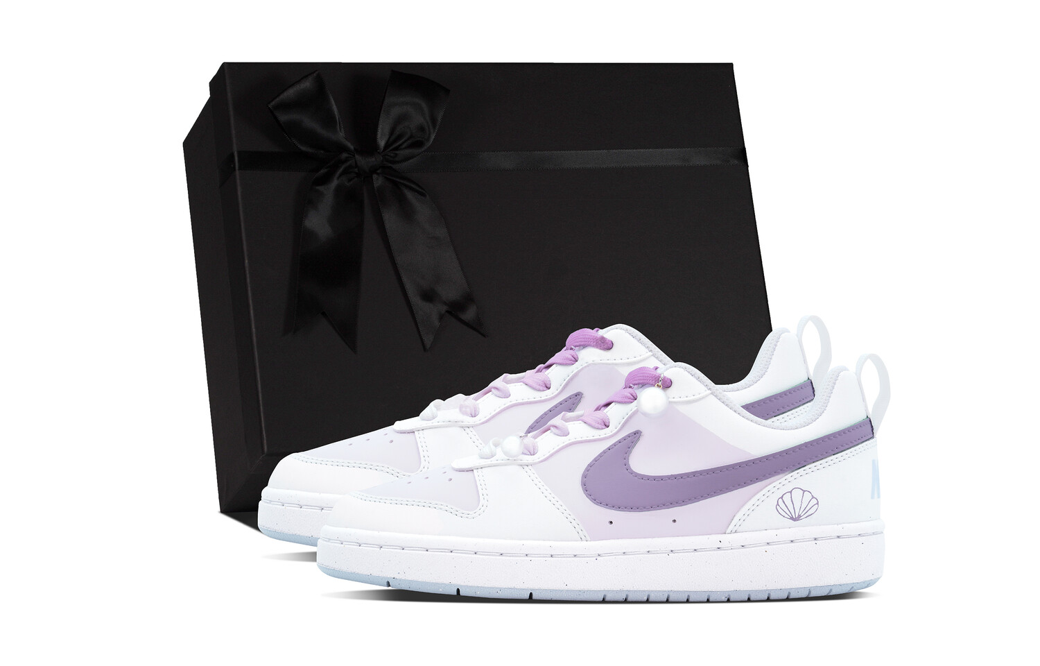 

Кроссовки Nike Court Borough Skateboard Shoes Women's Low-Top White Purple, Фиолетовый, Кроссовки Nike Court Borough Skateboard Shoes Women's Low-Top White Purple