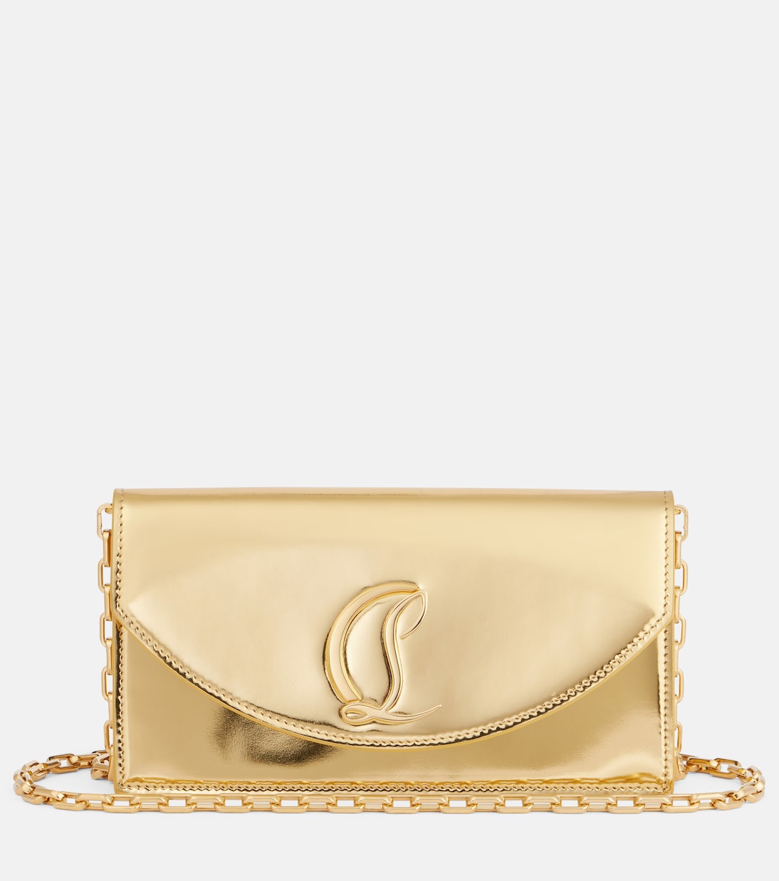 

Клатч Loubi54 из зеркальной кожи Christian Louboutin, золотой
