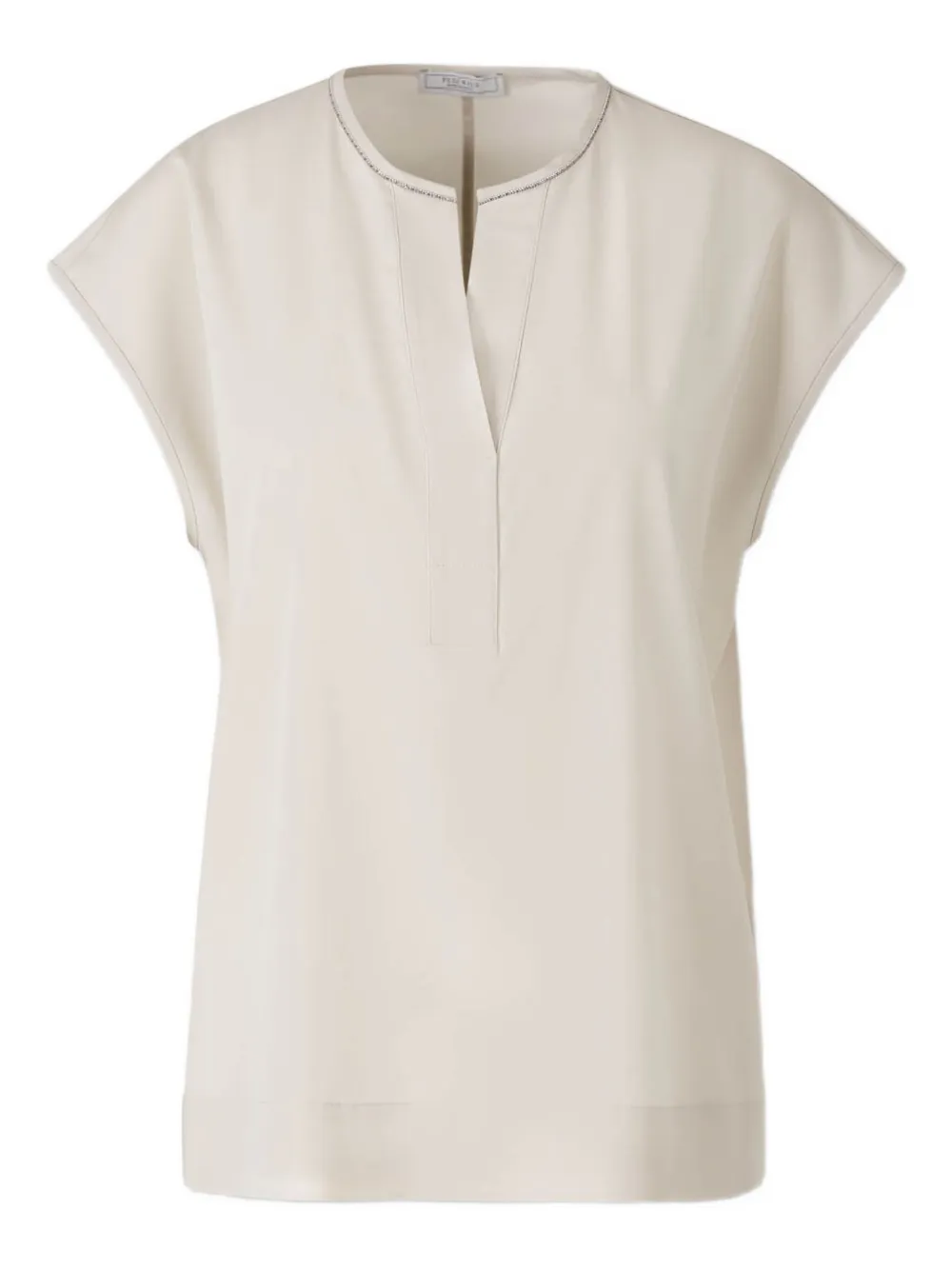 

Топ с V-образным вырезом, украшенный бусинами Peserico, нейтральный