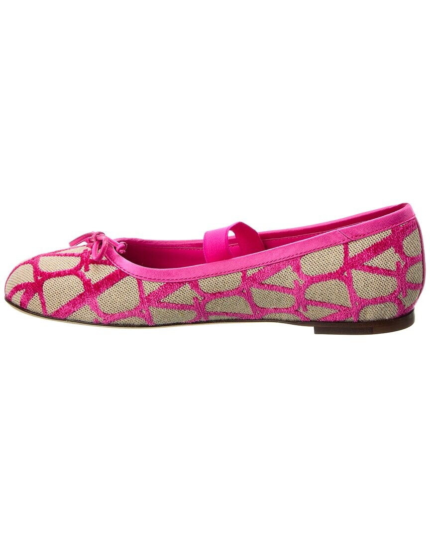 

Балетки из парусины и атласа Valentino Iconographe, розовый