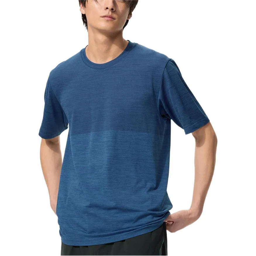 Футболка SS26 унисекс морской синий, круглый вырез UNIQLO, Sea Blue — фото 4
