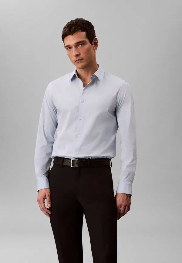 Однотонная эластичная приталенная рубашка Calvin Klein, Niagara Mist