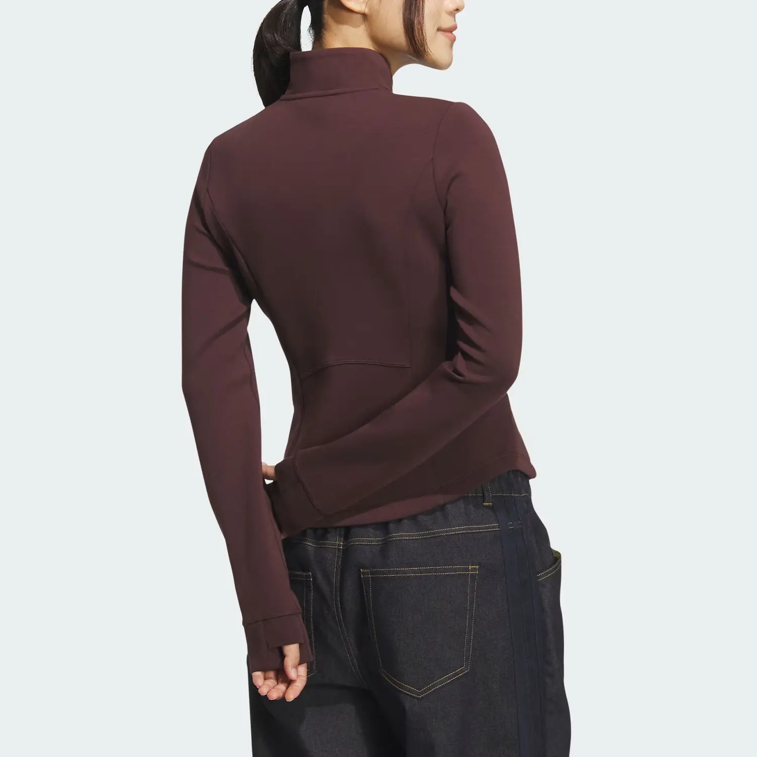 Adidas Мягкая элегантная облегающая куртка женская, Dark Brown — фото 4