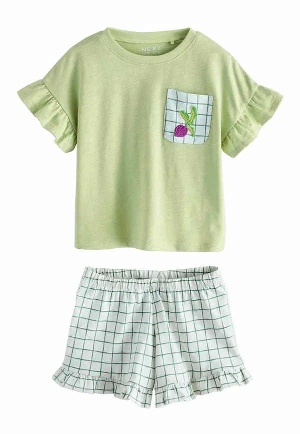 Комплект из топа и шорт с вышивкой Regular fit - top & shorts set 3 pack Next, Red, Green, красный/зеленый — фото 2