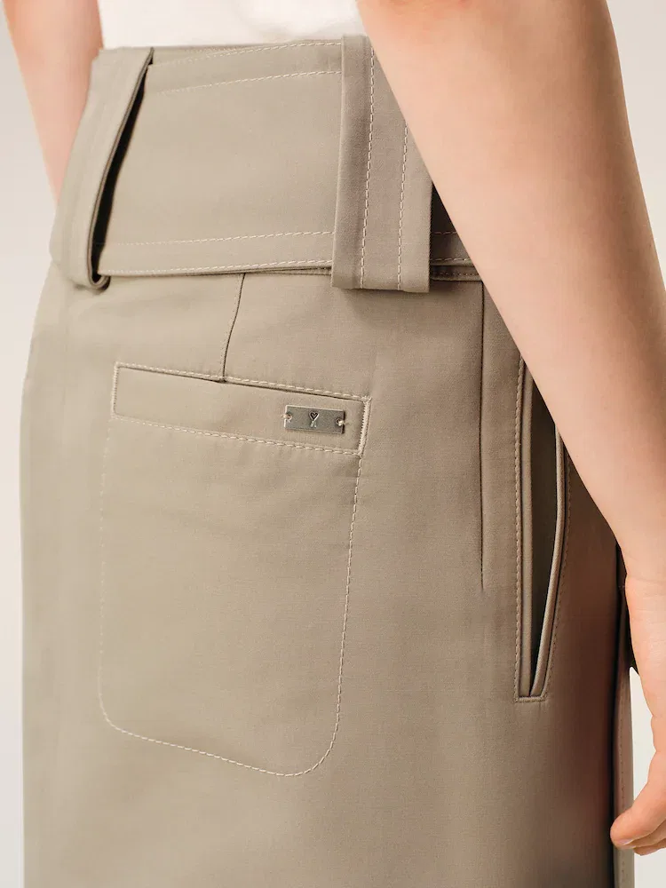 Юбка миди Wrap, Beige Taupe AMI PARIS — фото 4