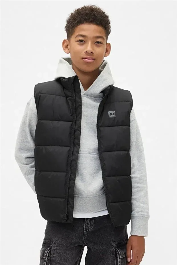 Мужская безрукавка с принтом V-Frch lw logo vest Gap, Black