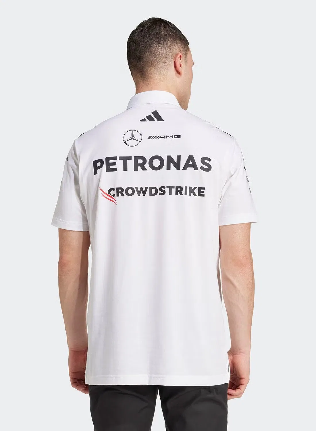 Поло с логотипом Mercedes - AMG Petronas Formula One Team Adidas, белый — фото 2