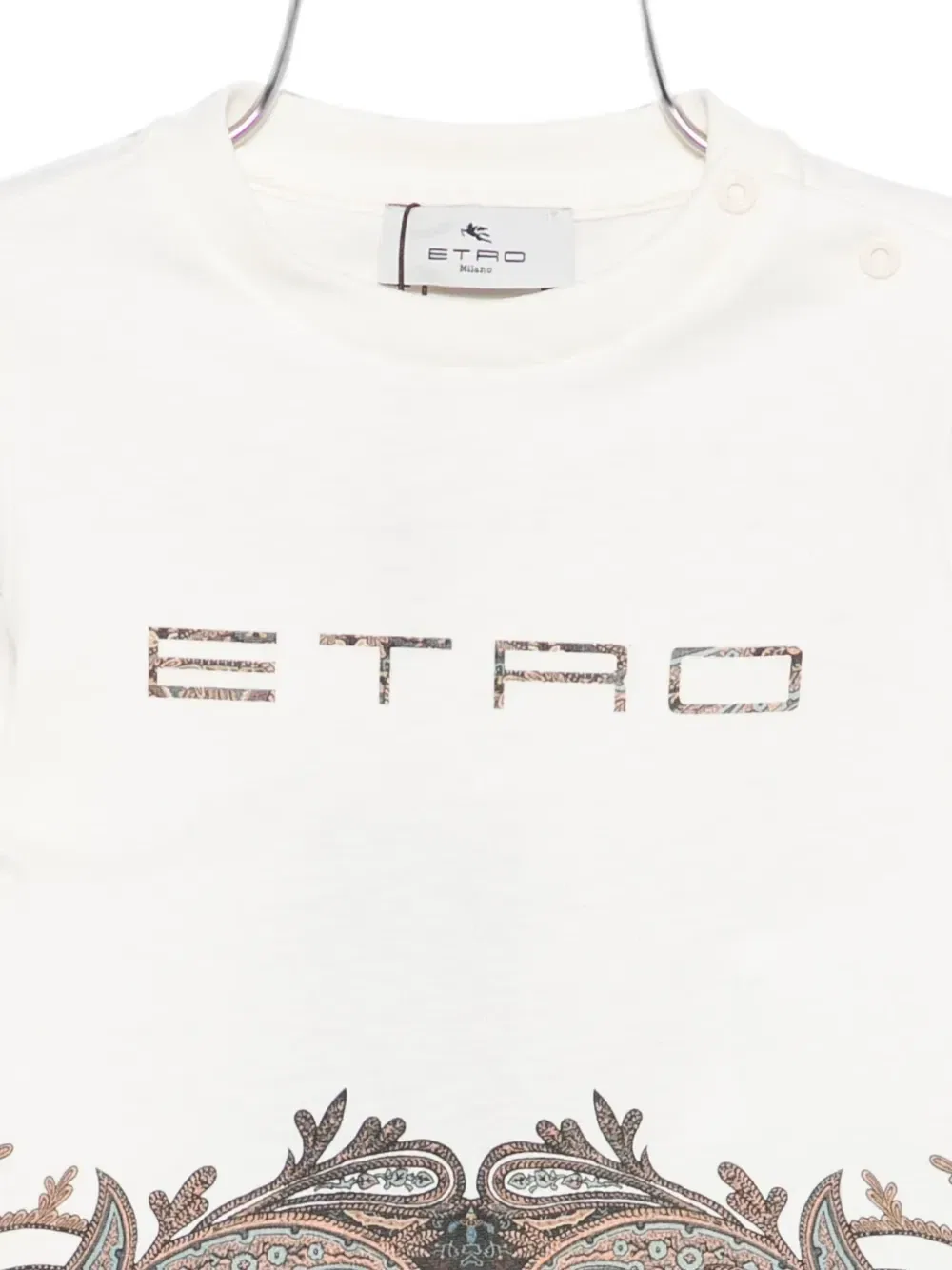 Футболка с принтом пейсли и логотипом Etro Kids, бежевый — фото 3