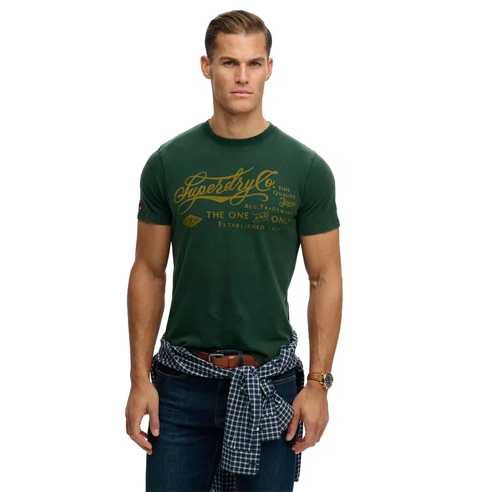 Футболка с коротким рукавом Relaxed Fit Superdry Industry Worker, зеленый