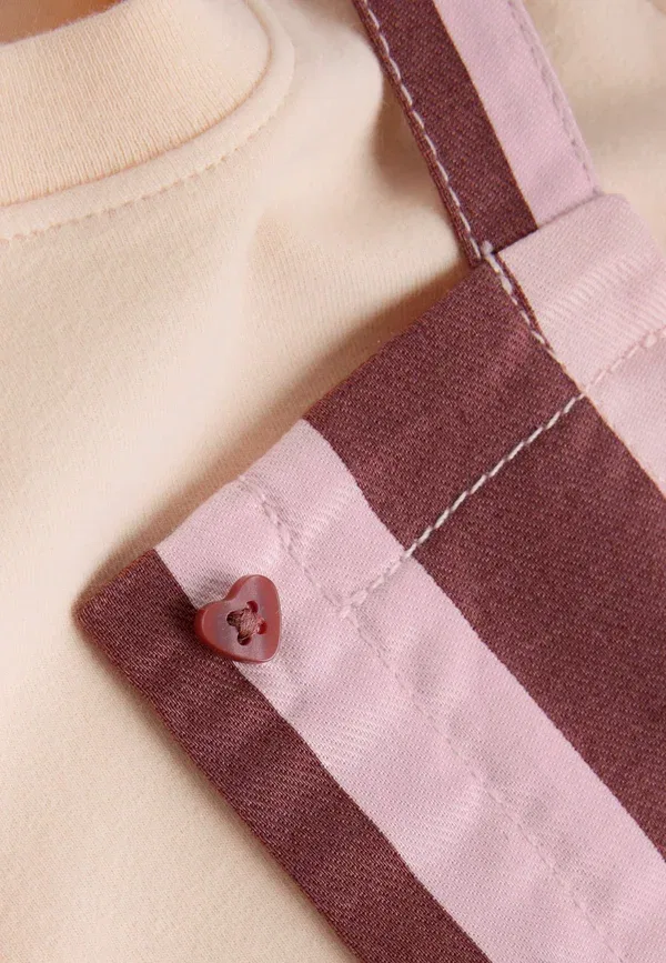 Комплект ползунков и боди из джерси, полосатый, Regular fit, baby dungaree and bodysuit 2 piece set, Next, Chocolate Brown Stripe, коричневый/шоколадный — фото 4