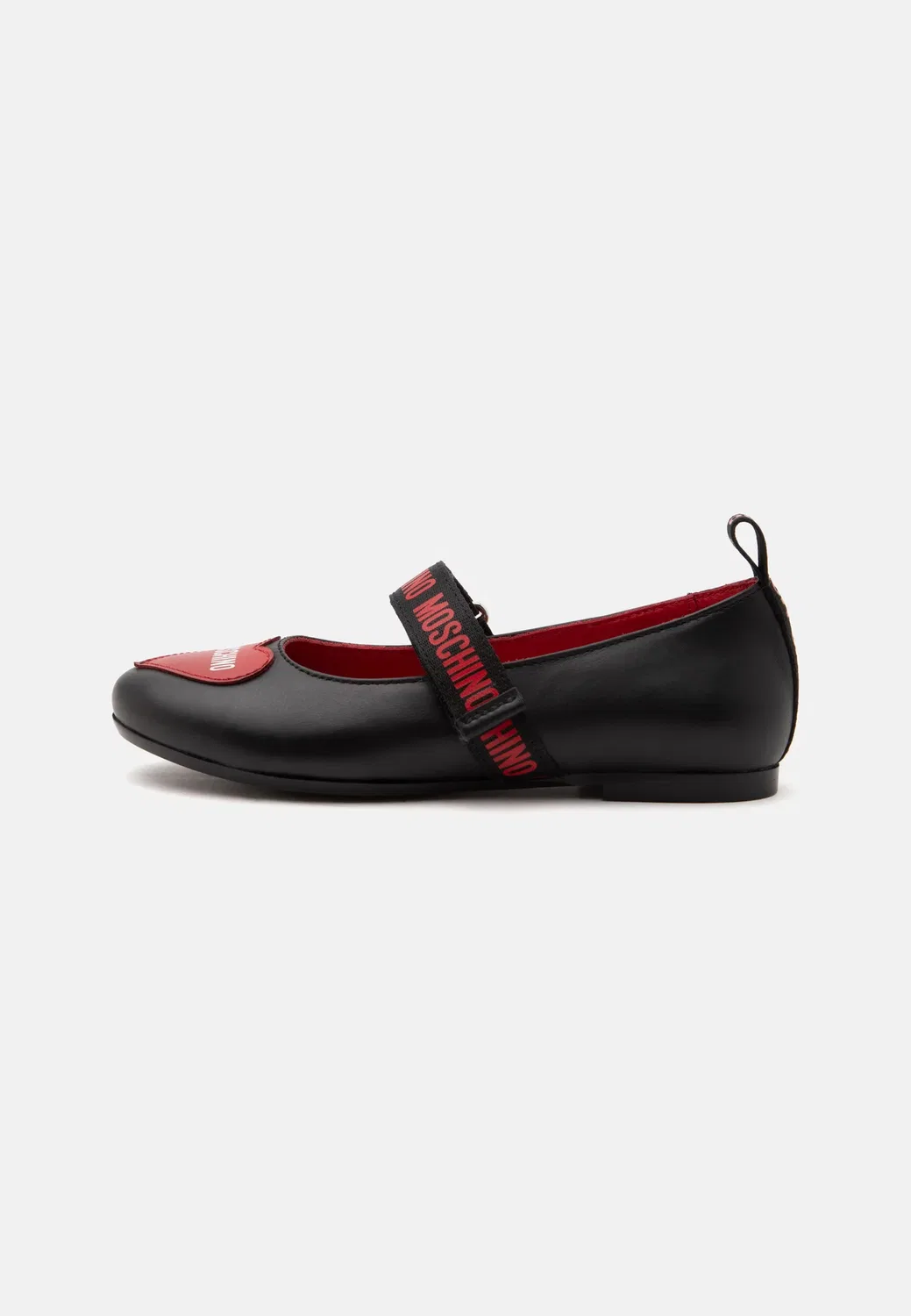 Балетки с ремешком на щиколотке Moschino, Black/Red