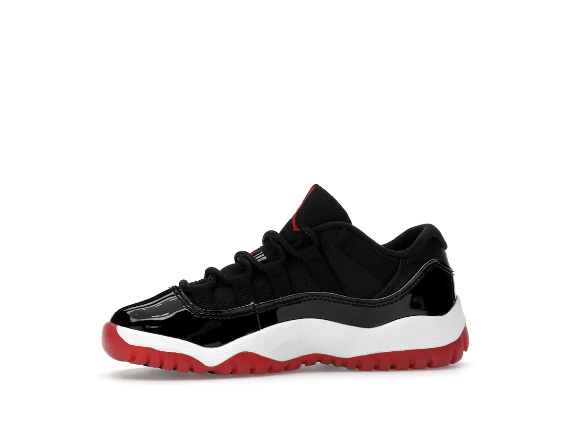 Детские кроссовки баскетбольные с низким верхом Jordan 11 Retro Low, Black/White-Varsity Red — фото 3