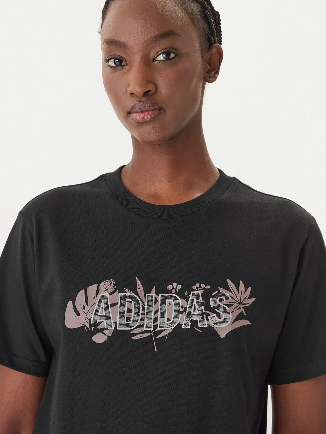 Женская футболка стандартного кроя Animal Graphic Adidas, черный — фото 4